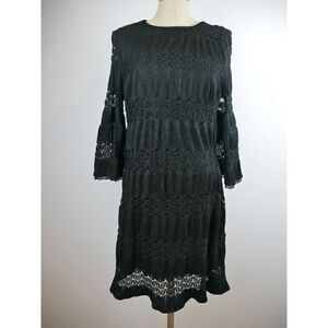 New York & Company Crochet Dress Lace Layered Size Large